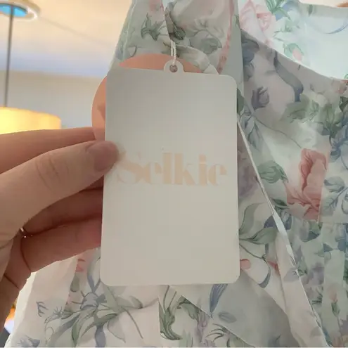 Selkie The Weekender Free People Floral Ruffle Jumpsuit Medium NEW White