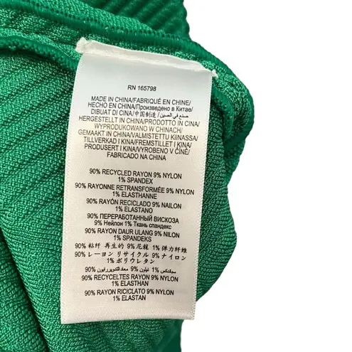 Herve Leger NWT Herringbone Mini Dress Green Size M Bodycon Sleeveless Scoop