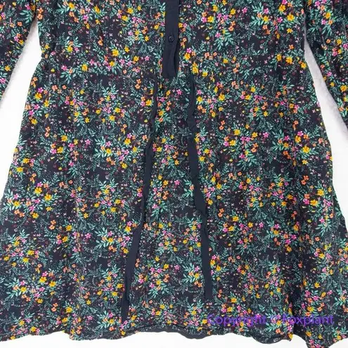 Lost + Wander Madeline Long Sleeve Minidress In Black Multi Floral, size M