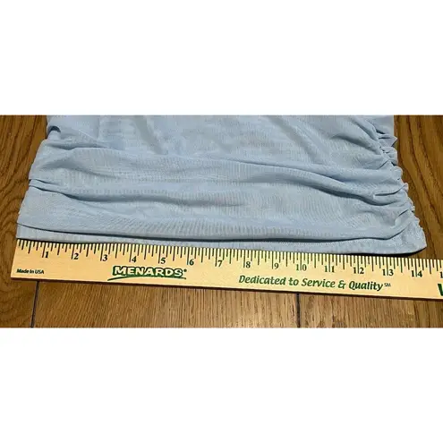 Micas Women’s Blue Runched Mini Dress Size Small NWT Party Luxury