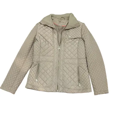 Calvin Klein Tan Quilted Utility Jacket Women’s Small Lightweight Zip Front Coat