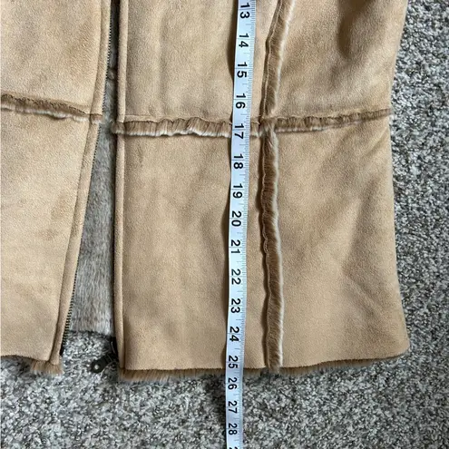 Live a Little Faux Suede Faux Fur Tan Vest Bohemian Casual Western 70s Retro XL