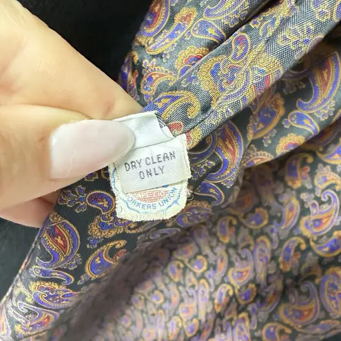 Vintage Braefair Womens Full Length Black Cashmere Blend Trench Coat Union Made Size 8