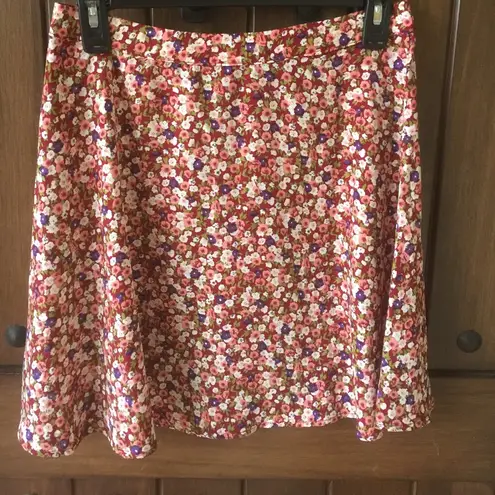 Timing  Brand Womens medium cute short spring red floral zip front skirt