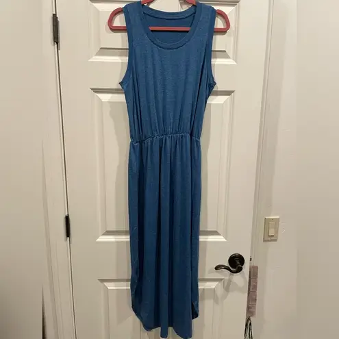 Cupshe Blue Round Neck Sleeveless Jersey Maxi Dress