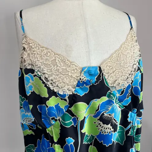 Mixit Y2K Blue Floral Lace Trim Babydoll Cami Top 2000s Goth Plus 1X