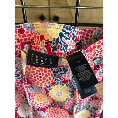 Vtg Crazy Horse 2 Piece Set Sz 14 Top & Maxi Skirt Floral Pink