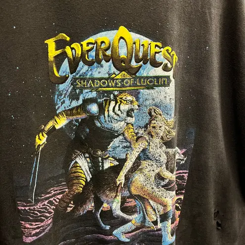 Vintage 2001 Everquest Shadows of Luclin Fan Faire Gaming Promo Playstation Tee Black Size XL