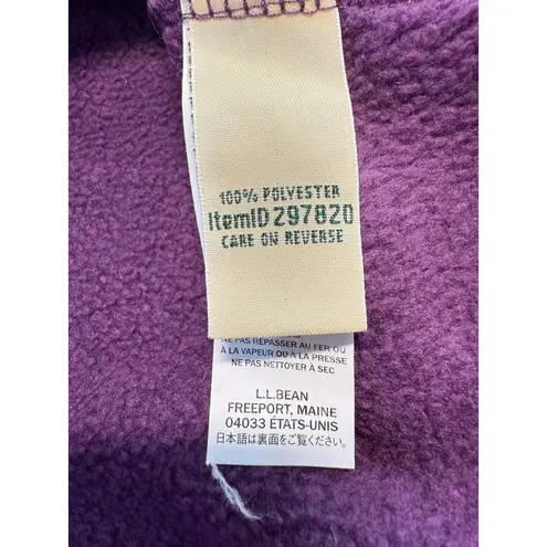 LL Bean Womens Purple Fleece Full Zip Long Robe Lounger Size L Cozy Minimalist Size L