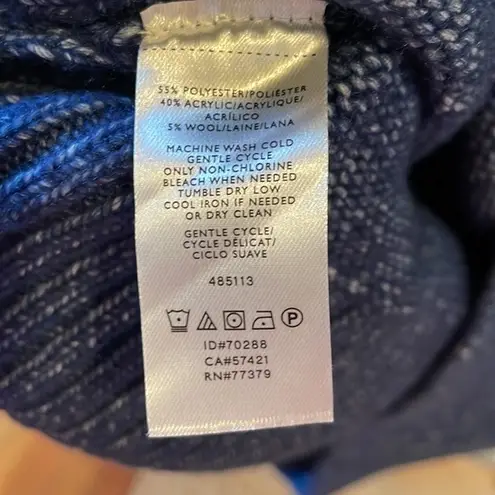 Ann Taylor Factory Women’s Blue Tight Knit Oversized Sweater with Scoop Neck XS