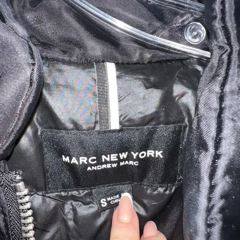 Marc New York Andrew Marc Hollis Flight Satin Coat Size Small Black - Image 4