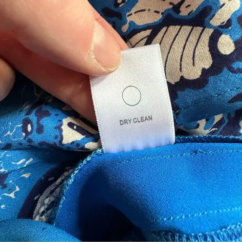 Michael Stars Top Womens Sleeveless Tank Blue Floral Silk Ribbon Trim Size XS