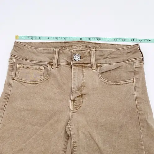 American Eagle  Outfitters Super Stretch Twill X Midi Shorts Khaki Tan Size 6