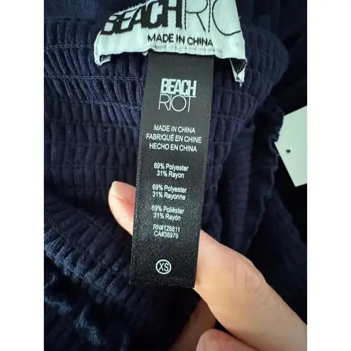 Beach Riot Lilee Strapless Smocked Cover-Up Dress (New) navy