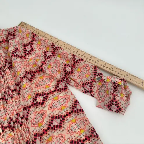 HD in Paris ANTHROPOLOGIE Kaveri Blouse US Size 2 Pintuck Peasant Henley