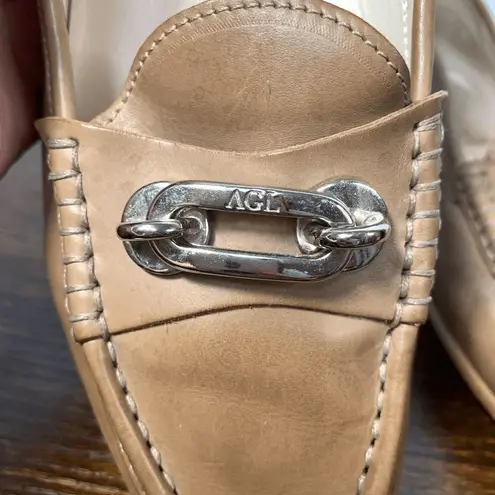 AGL Vero Cucio Women's Slip On Loafer Shoes Flats Brown Leather EU 40.5 Size 10