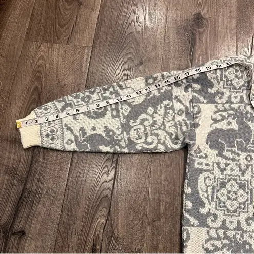 Vintage Genesis Women's Sweater M Fair Isle Nordic Reindeer Holiday Christmas Gray Size M