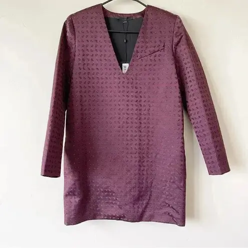 Alexander Wang Micro Paisley Tunic Silk-Blend Mini Dress Stardust 4 NWT