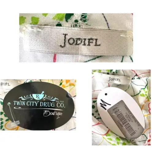 Jodifil Swimsuit Cover Up Medium NWT Dot Flowers Semi Sheer Beach Cruise Islands White Size undefined