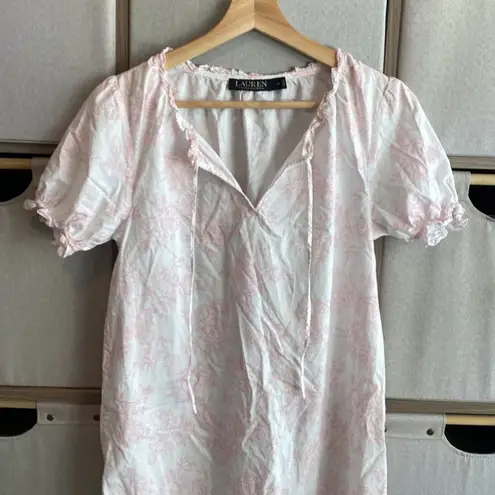 LRL toile puff sleeve dress Pink Size XS