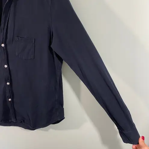 Frank & Eileen Tee Lab Labeileen HJ Black V-neck Button Up Shirt Size XS