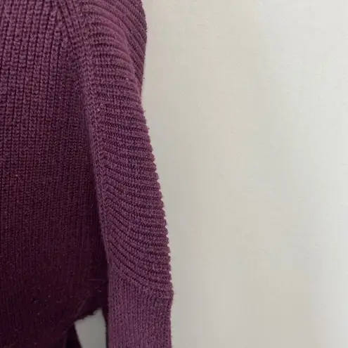 Athleta  Silk Blend Rest Day Asymmetrical Hem Crewneck Sweater Burgundy Sz Medium