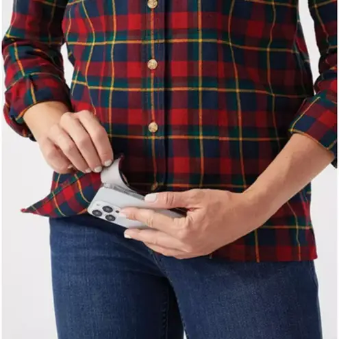 NWT Duluth Free Swingin Red Plaid Flannel Shirt Reach Gussets Bi