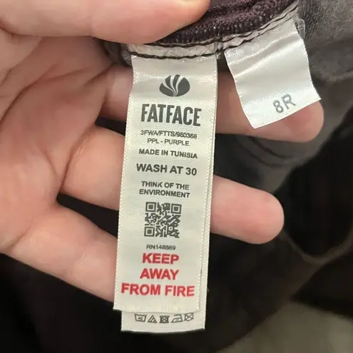 Fat Face Purple Mid Rise Cleo Canvas Barrel Leg Chinos Size 4