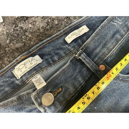 Sofia Jeans by Sofia Vergara Womens Size 16 Melissa Flare Mid rise Distressed Blue