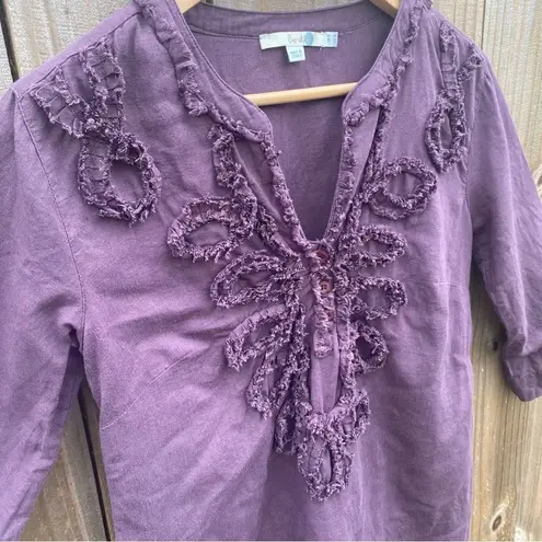Boden USA Boden Linen Blend size 4 Tunic Mini Dress in Eggplant Purple