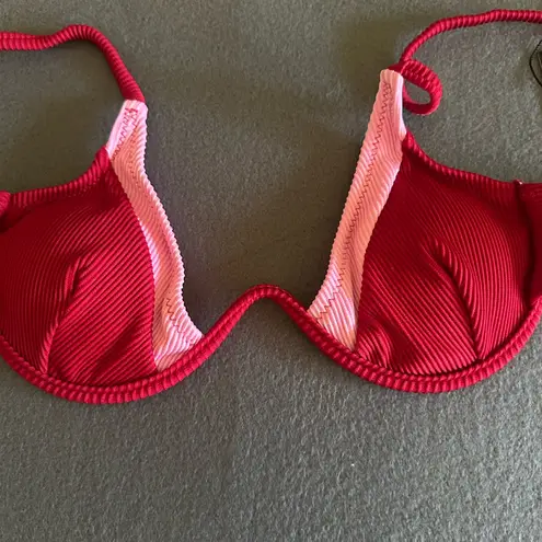 Coquette Red Pink Underwire Bikini Top Swimsuit