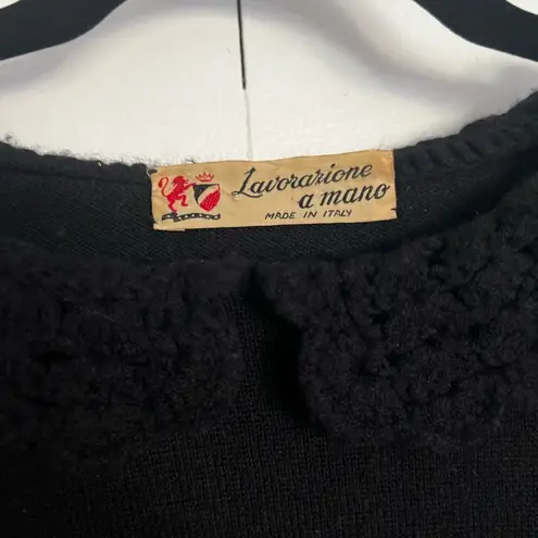 Vintage Lavorazione a mano Black Knit Sweater