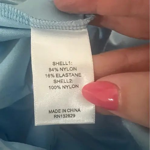 Michael Costello X Revolve Jake Strapless Plunging Maxi Gown Baby Blue