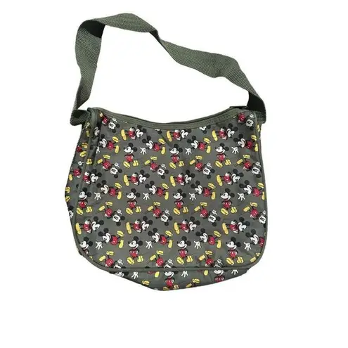 Disney  Mickey Mouse Allover Print Olive Green Canvas Strap Hobo Shoulder Bag​