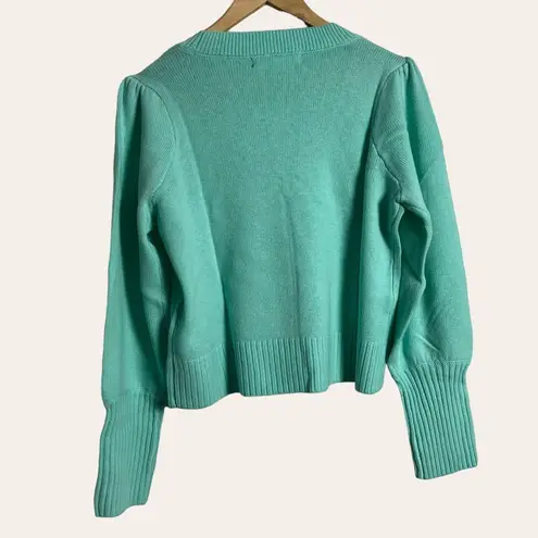 Hill House The Cropped Silvie Merino Wool Sweater in Ocean Wave Size S