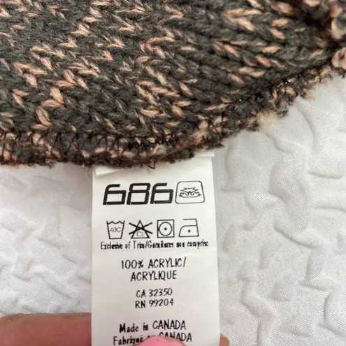 686 Unisex Brown Heather Black Knit Ski Snow Winter Beanie Hat