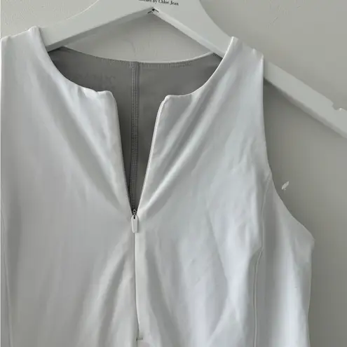 Spanx  White Get Moving Zip Front Mini Dress S