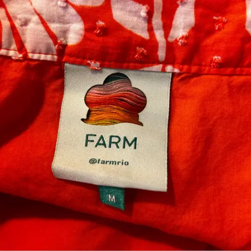 Farm Rio Bright Orange Jungle Floral Tiered Ruffle Mini Skirt Size Medium