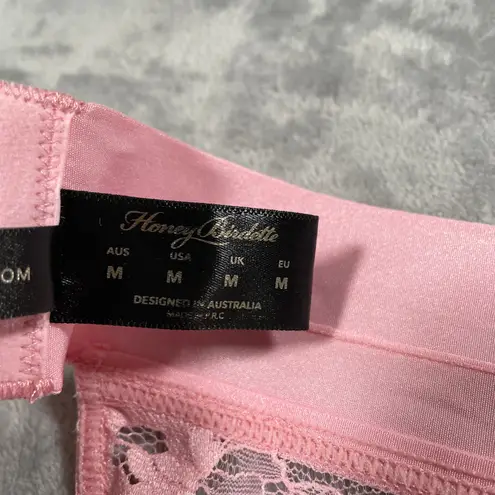 Honey Birdette Belinda Garter Belt Medium Pink Lace