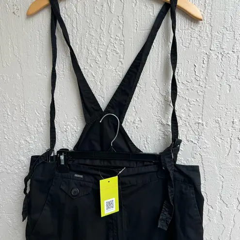 IXXS black wide leg pants with removable suspenders size 44/ 12