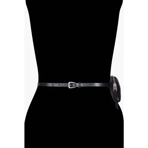 ALLSAINTS Convertible Leather Belt Bag Black/Warm Brass NEW Size Small/Medium