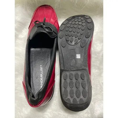 Wanderlust Womens Red & Black Loafers With Bow Detail 11