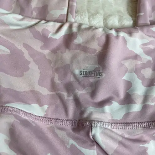 Strut this  Baby Pink Camo Full Length High Waisted Leggings