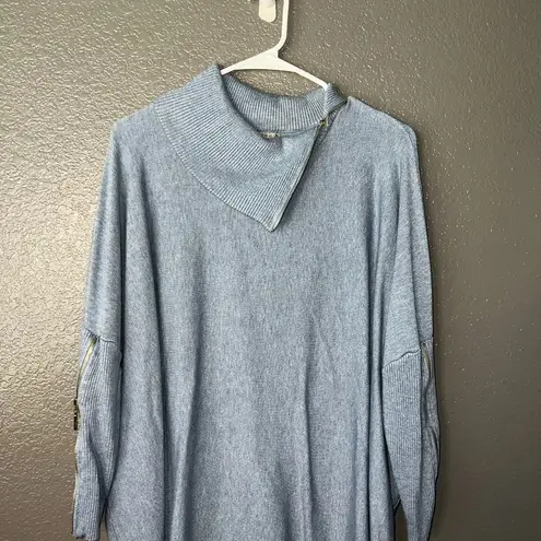 Joseph A . Women’s Blue Cowl Neck Oversized Sweater Size M – Cozy Knit Tunic Top