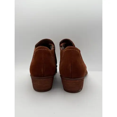 Earth Origins Womens Suede Ankle Boots With Side Zipper Closure In Brown Sz 7.5