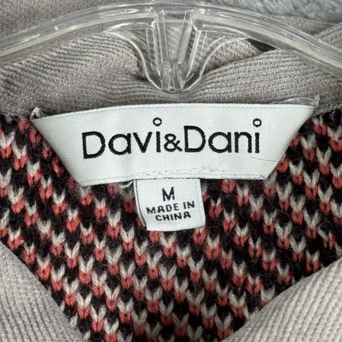 Davi & Dani Utility Jacket Womens M Gray Aztec Southwestern Back Shacket Boho