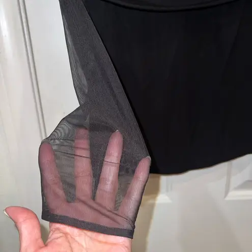 The Kooples Ruched Mesh-Long Sleeve Top Size FR 2/ Medium US off the shoulder