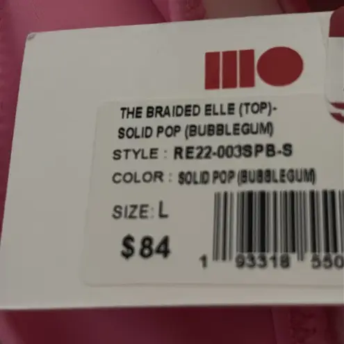 Solid & Striped $84 Elle solid pop bubblegum braided bikini top L