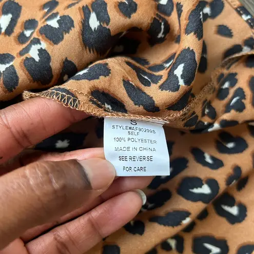 Akaiv Leopard Print Tiered Mini Skirt Size Small