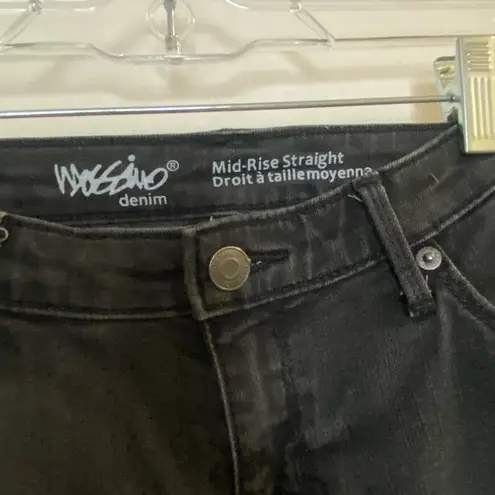 Mossimo Supply Co Womens Black Denim Jeans Size 6 6S Mid Rise Straight 32” 32x29